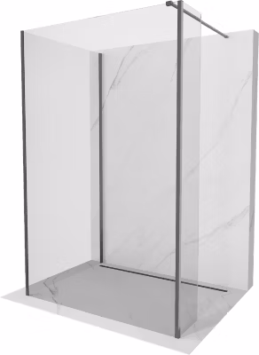 Mexen Kioto Paroi de douche Walk-in 110 x 105 x 30 cm, transparent, gris canon brossé – 800-110-105-221-66-00-030