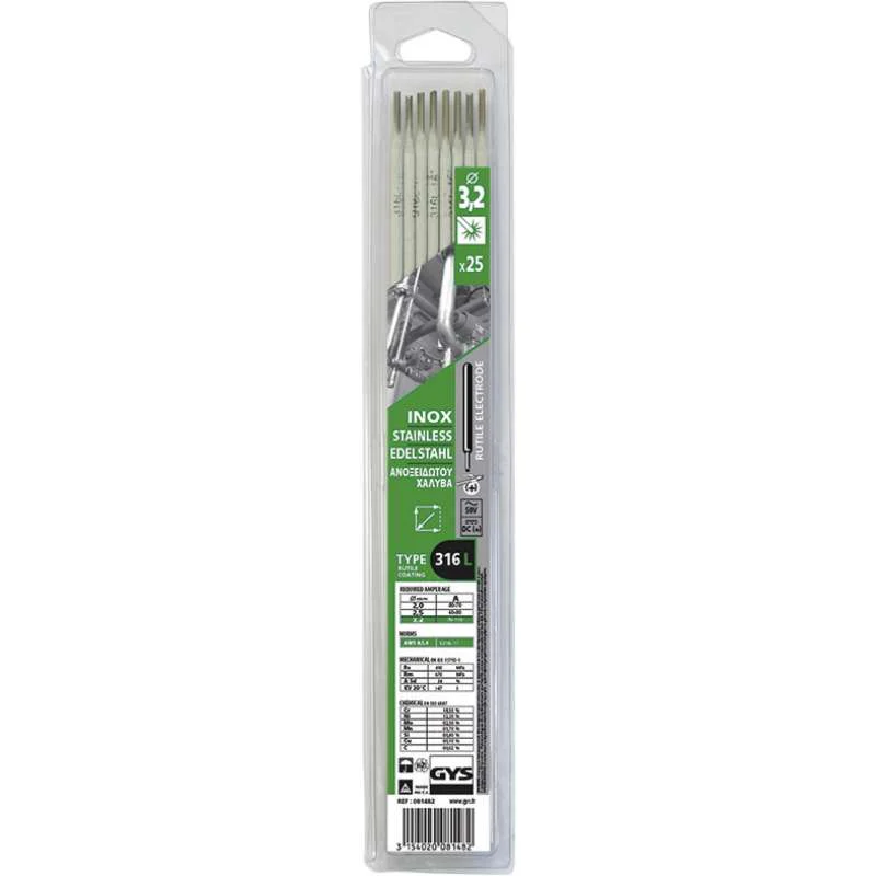 25 électrodes 316L Inox Ø 3.2 GYS 081482
