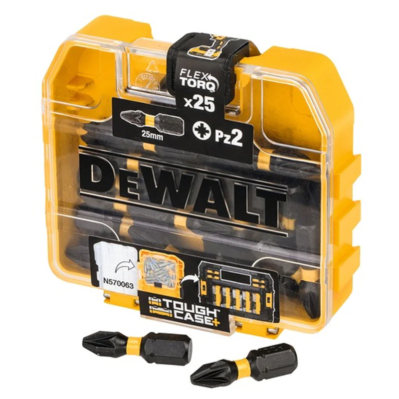 25 embouts de vissage Impact Torsion PZ2 en boite Tic Tac DEWALT DT705