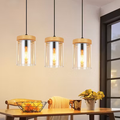 ZMH Suspension Luminaire Noir E27 1/3 Flammes pour Salle à Manger et Chambre d&rsquo;Hôtel