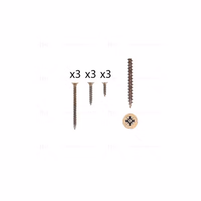 1 kit composés de 3 vis 35×16 + 3 vis 4×25 + 3 vis 4×50 Florence antique