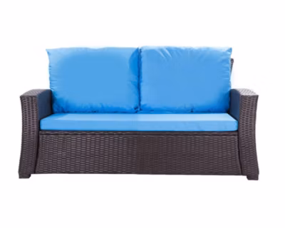 Coussins de canapé meubles de jardin en résine tressée Bleu, Coussins balançoire 140x60x50cm Coussin de banc de jardin extérieur