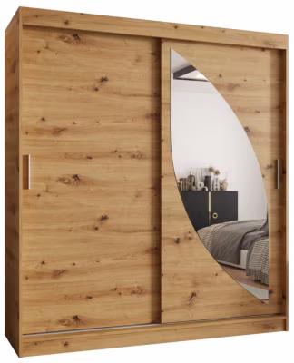 Armoire MILO à portes coulissantes H. 200 x L. 180 x P. 62, 2 portes