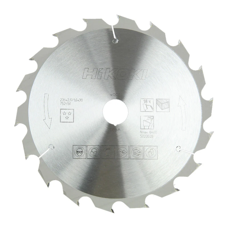 Lame bois de scie circulaire HIKOKI 752456 – Ø235 mm – 18 dents – alés
