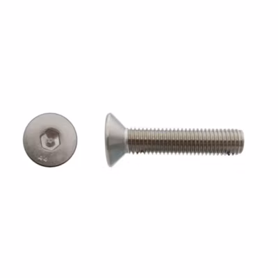 200 Vis Métaux Tête Fraisée 6 Pans Creux FHC 5 x 30 mm – DIN 7991 – Inox A4 – D-Work