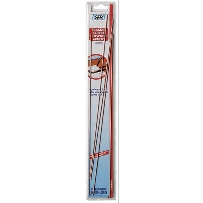 Brasure cuivre/phosphore/argent - 5 baguettes / blister - GEB - 808260