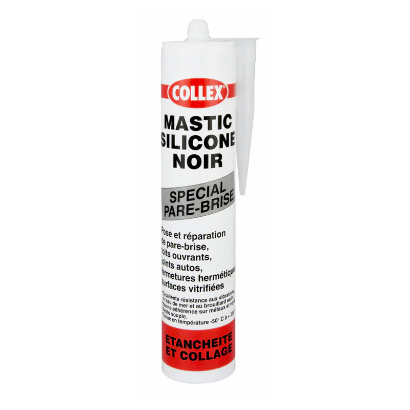 Collex Mastic GEB silicone noir spécial pare brise, toits ouvrants, jo