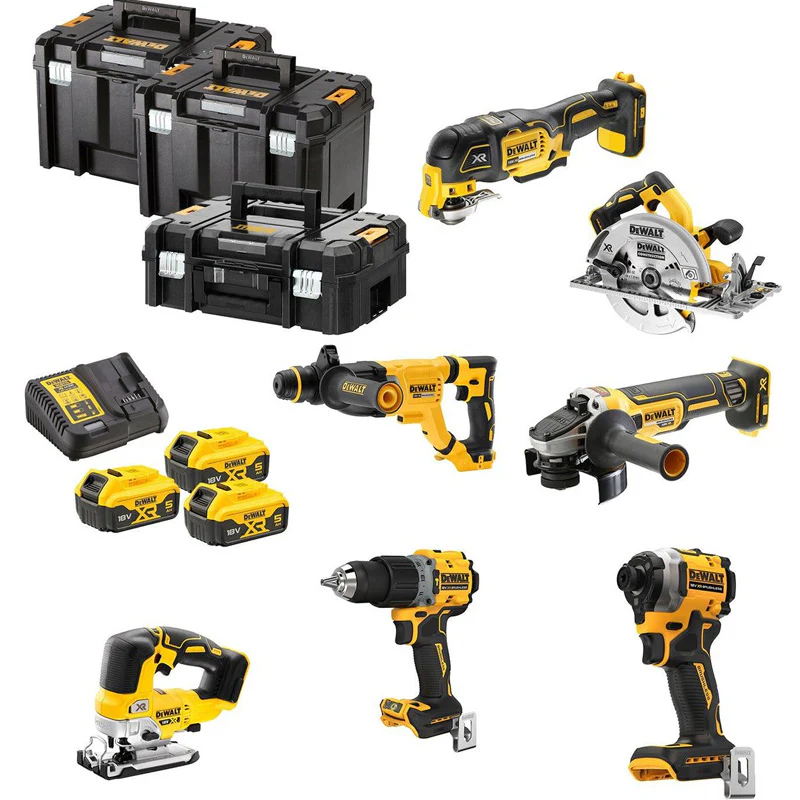 Kit 7 outils XR 18V – DEWALT – avec 3 batteries 18V 5,0 Ah – chargeur