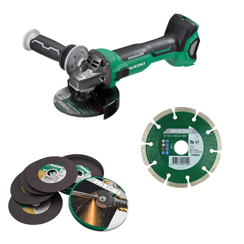 Pack Meuleuse Ø125 36/18V Brushless + disque diamant + 10 disques à tr