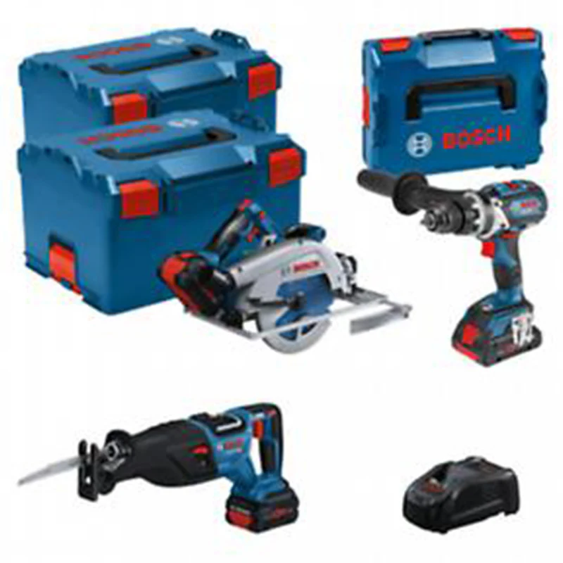Pack 3 outils 18V BOSCH : GSB 18V-110C + GKS 18V-68GC + GSA 18V-28 + 1