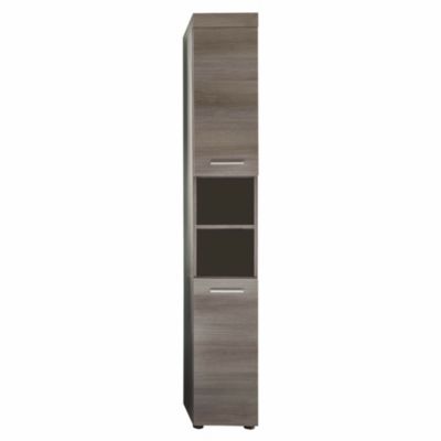 Meuble de salle de bain – Colonne en mélaminé bois grisé. L-H-P: 30 – 190 – 31 cm