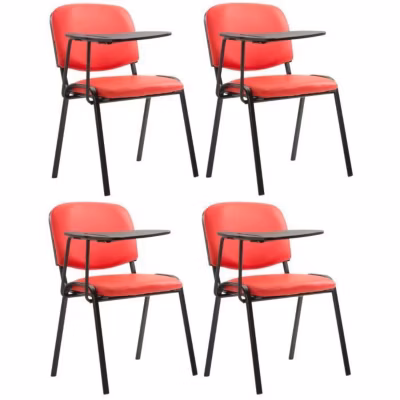 -CLP-Lot de 4 Chaises Ken en similicuir avec tablette rabattable-Array