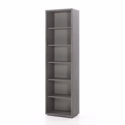 Bibliothèque de Bureau avec 5 étagères coloris chene gris effet bois . Collection SOON . Meublorama