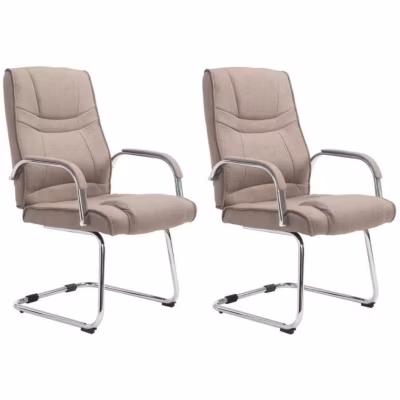 -CLP-Lot de 2 Chaises Cantilever Attila en tissu avec accoudoirs-Array