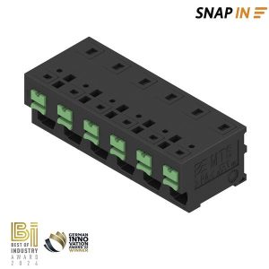 Weidmüller 3124650000 Borne pour carte de circuits imprimés 4 mm² Nombre de pôles 6 noir 11 pc(s) Tube