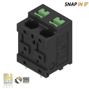 Weidmüller 3124680000 Borne pour carte de circuits imprimés 4 mm² Nombre de pôles 2 noir 35 pc(s) Tube