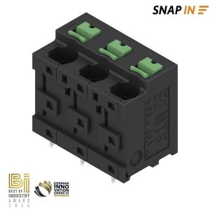 Weidmüller 3124690000 Borne pour carte de circuits imprimés 4 mm² Nombre de pôles 3 noir 23 pc(s) Tube