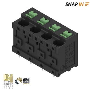 Weidmüller 3124700000 Borne pour carte de circuits imprimés 4 mm² Nombre de pôles 4 noir 17 pc(s) Tube