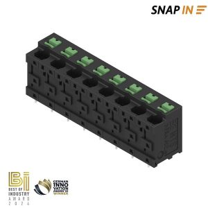 Weidmüller 3124740000 Borne pour carte de circuits imprimés 4 mm² Nombre de pôles 8 noir 8 pc(s) Tube