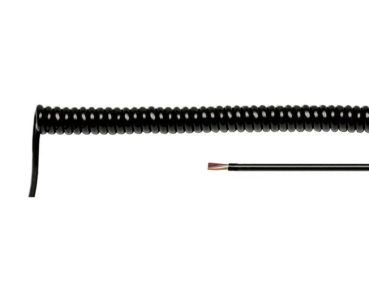 HELU 85731 Câble spiralé Li12Y11Y 1000 mm / 4000 mm 2 x 0.5 mm² noir 1 pc(s)