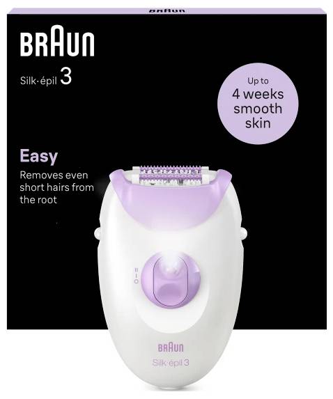 Braun Silk-epil 3-000 Epilateur blanc/violet