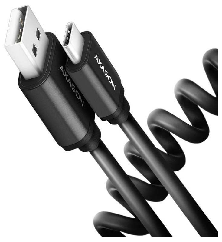 AXAGON Câble USB-C USB 2.0 USB-A mâle, USB-C® mâle 0.6 m noir contacts dorés BUCM-AM10TB