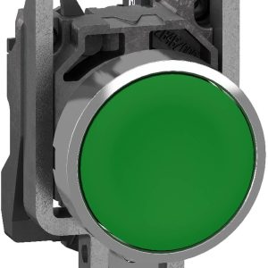 Schneider Electric XB4BA315 Bouton poussoir, Harmony XB4, métal, 22 mm, vert, Sans inscription, palpage, 1S, push-in Bou Schneider Electric XB4BA315 Bouton poussoir, Harmony XB4, métal, 22 mm, vert, Sans inscription, palpage, 1S, push-in Bou
