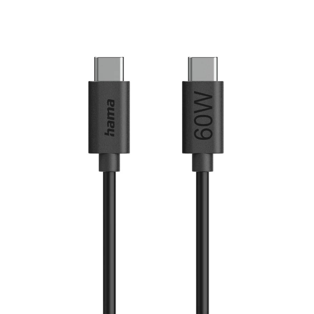 Hama Câble USB-C USB 2.0 USB-C® mâle 1.2 m noir 00086446