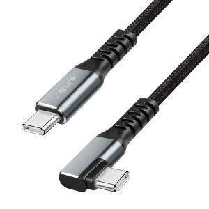 LogiLink Câble USB-C USB 3.2 Gen2 USB-C® mâle 0.5 m noir coudé à 90° vers la droite CU0270 LogiLink Câble USB-C USB 3.2 Gen2 USB-C® mâle 0.5 m noir coudé à 90° vers la droite CU0270