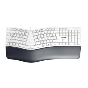 CHERRY KC 4500 ERGO / DE / PALE GREY filaire Clavier allemand, QWERTZ blanc CHERRY KC 4500 ERGO / DE / PALE GREY filaire Clavier allemand, QWERTZ blanc