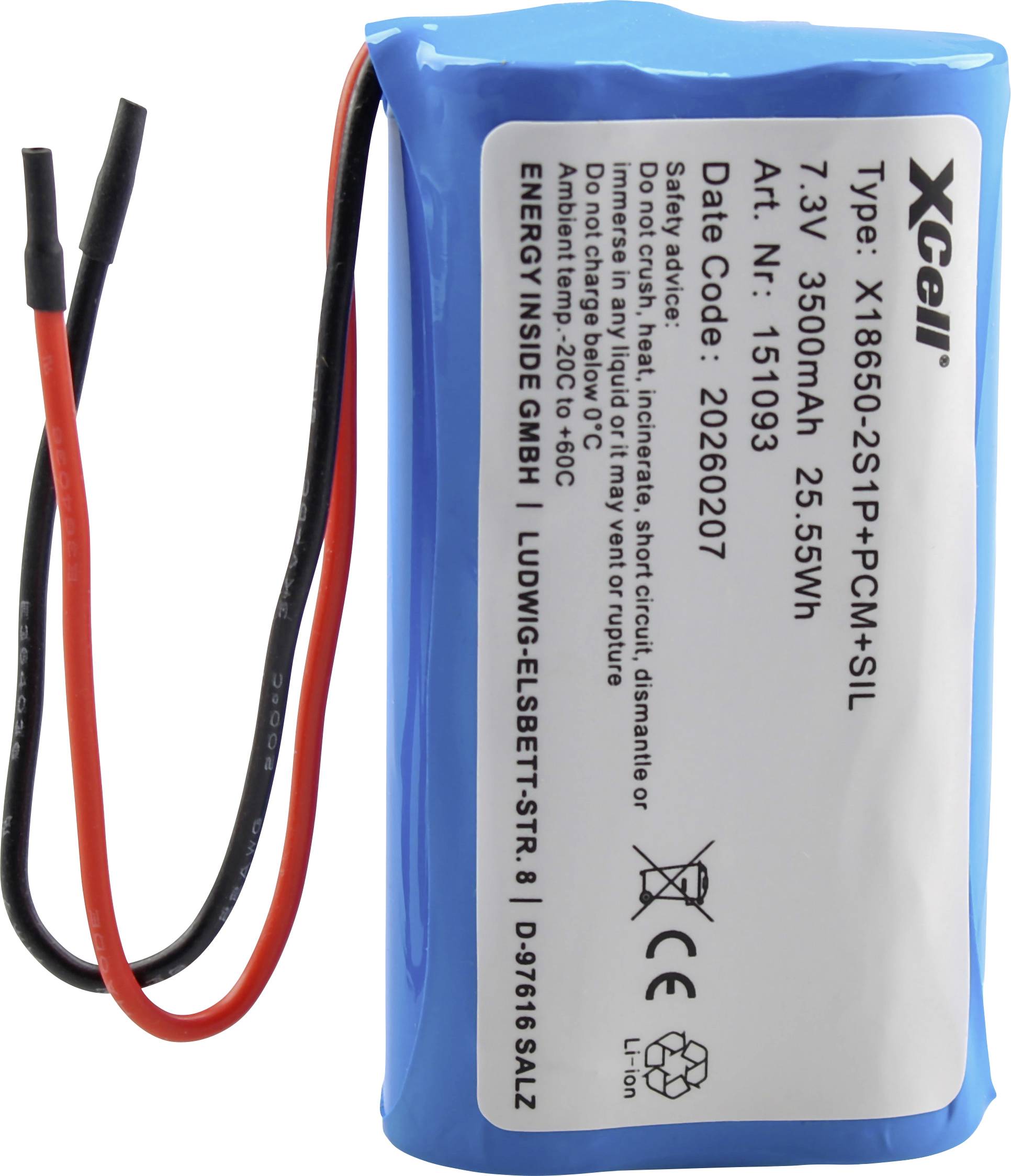 XCell Pile rechargeable spéciale 2x 18650 Li-Ion 7.4 V 3500