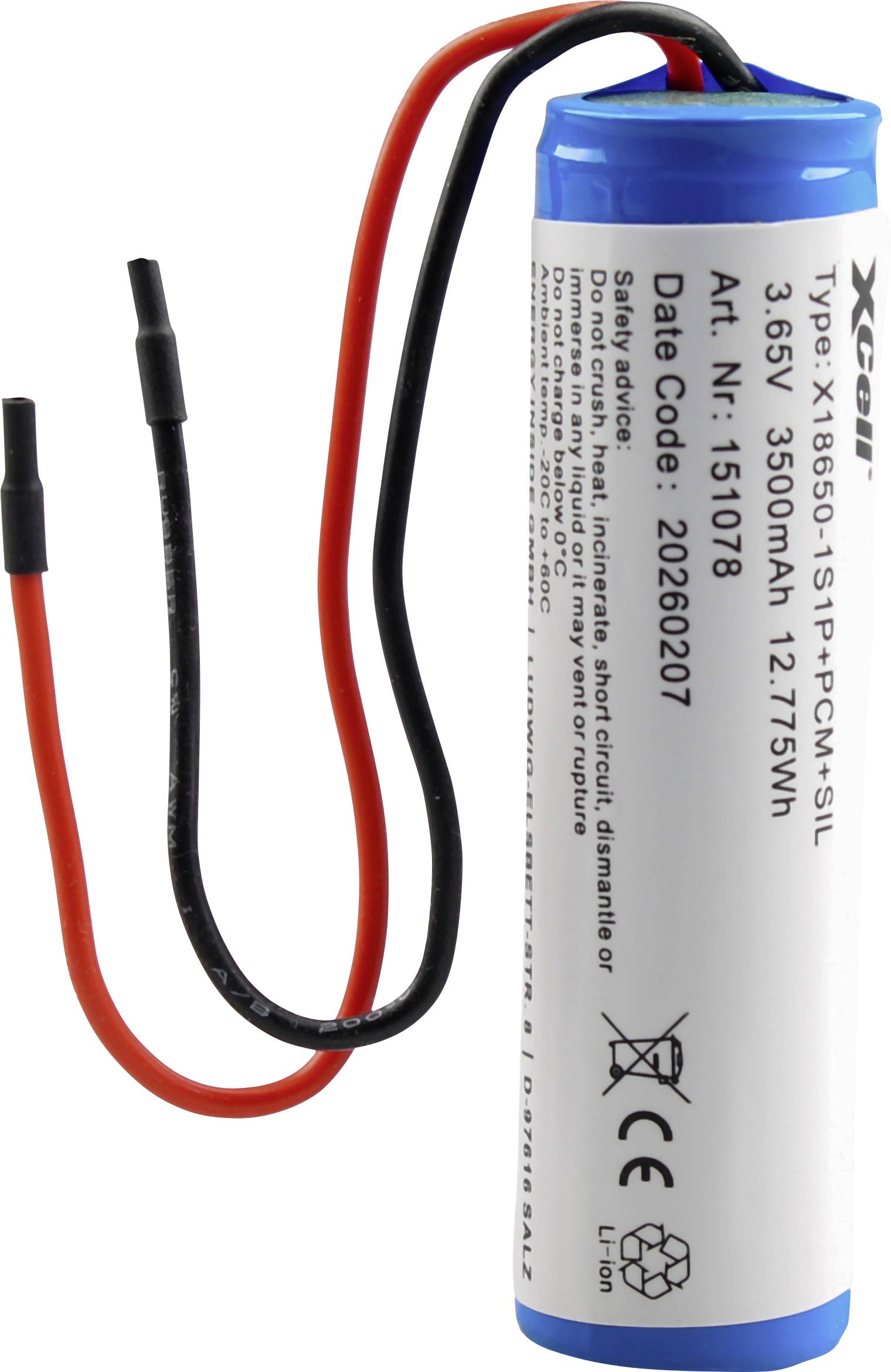 XCell Pile rechargeable spéciale 1x 18650 Li-Ion 3.7 V 3500