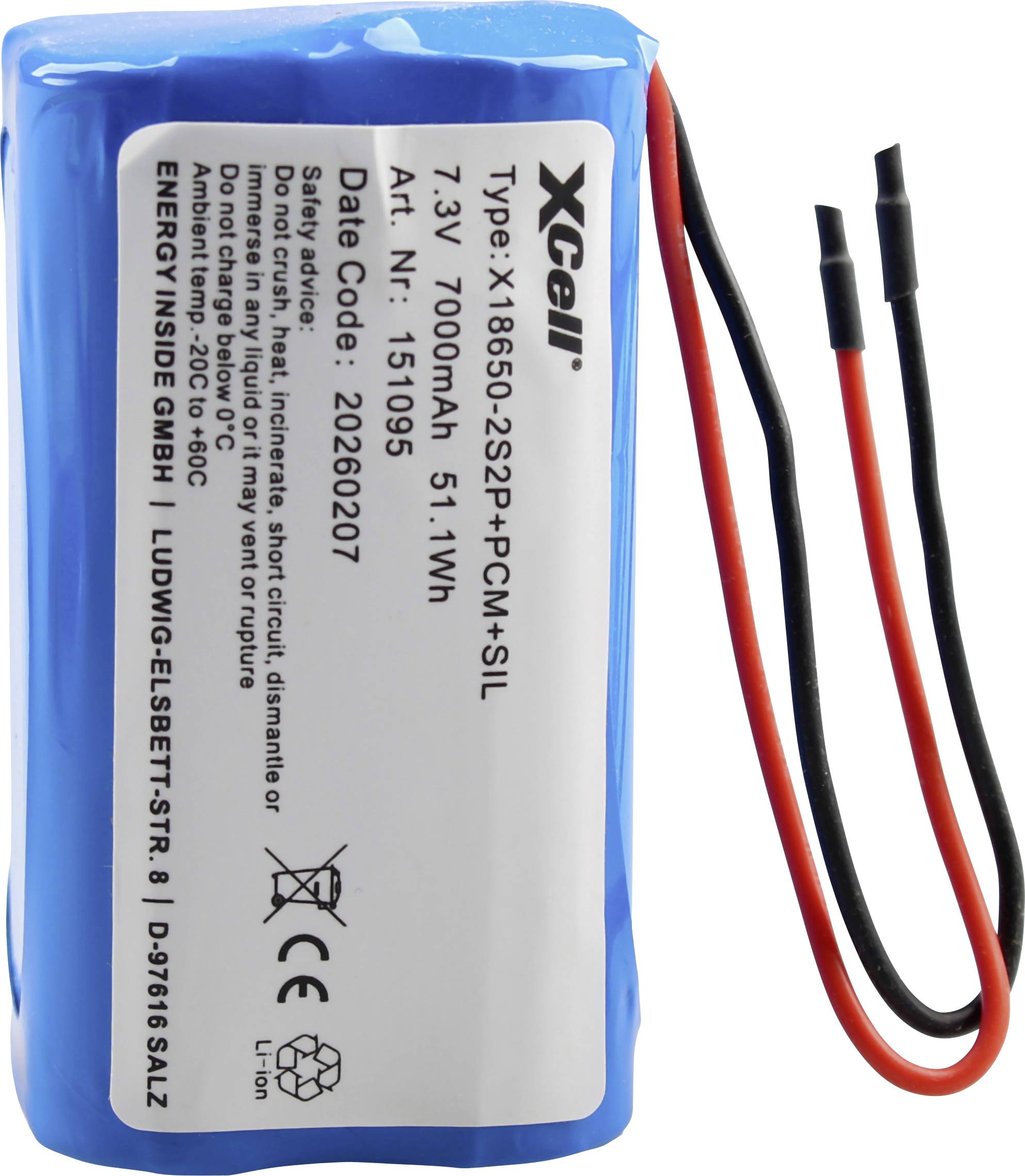XCell Pile rechargeable spéciale 4x 18650 Li-Ion 7.4 V 7000