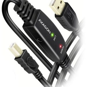 AXAGON Câble USB USB 2.0 10 m noir actif avec amplification du signal ADR-220B