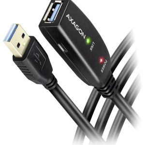 AXAGON Câble USB USB 3.2 Gen1 USB-A femelle, USB-A mâle 10 m actif avec amplification du signal ADR-310