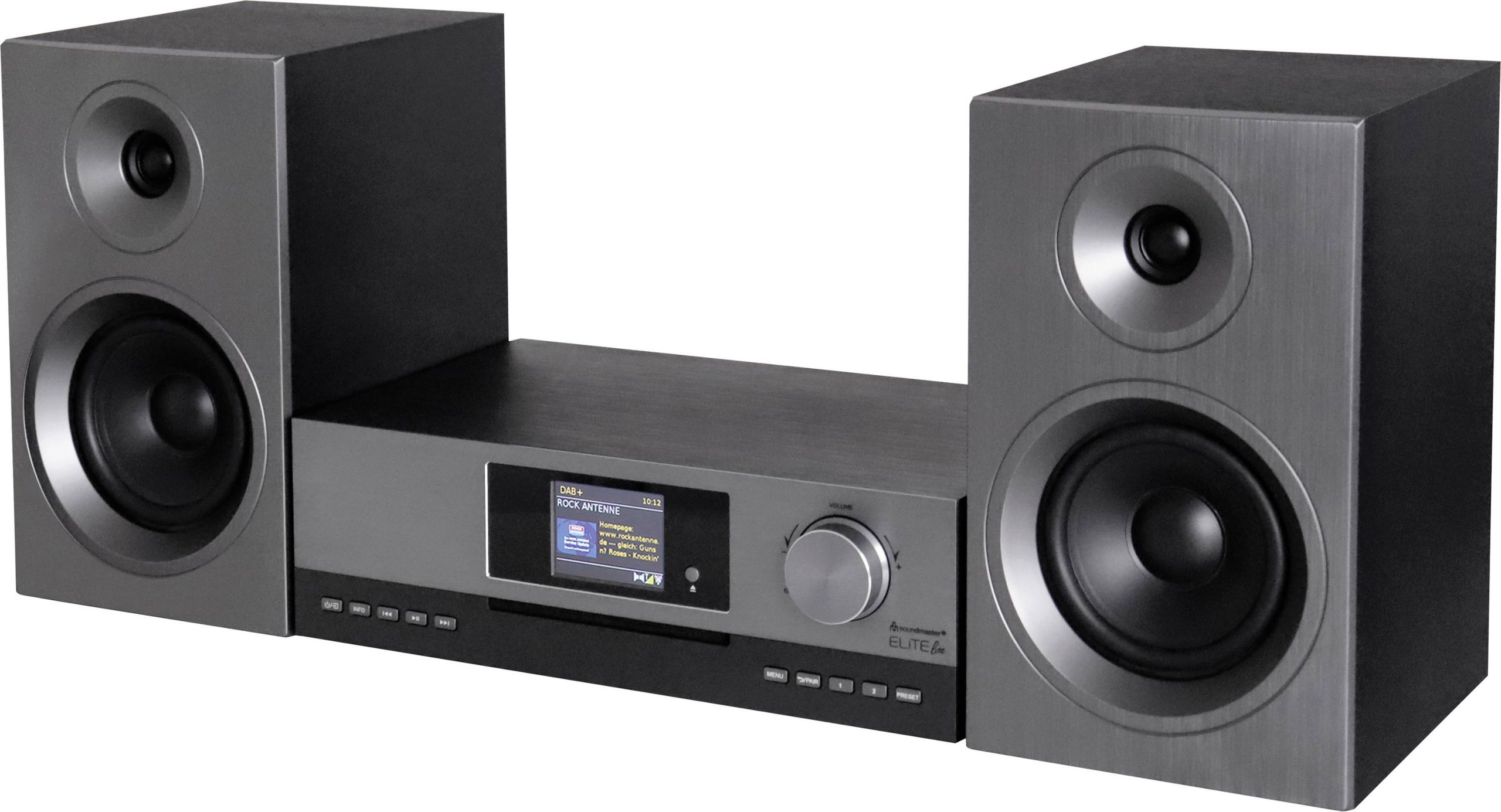soundmaster EliteLine Chaîne stéréo AUX, Bluetooth, CD, DAB+, WiFi, FM, MP3, radio internet, avec télécommande, Spotify,