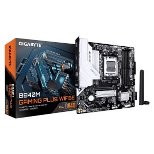 Gigabyte B840M GAMING PLUS WIFI6E Carte mère Socket (PC) AMD® AM5 Facteur de forme (détails) Micro-ATX Chipset de la car Gigabyte B840M GAMING PLUS WIFI6E Carte mère Socket (PC) AMD® AM5 Facteur de forme (détails) Micro-ATX Chipset de la car
