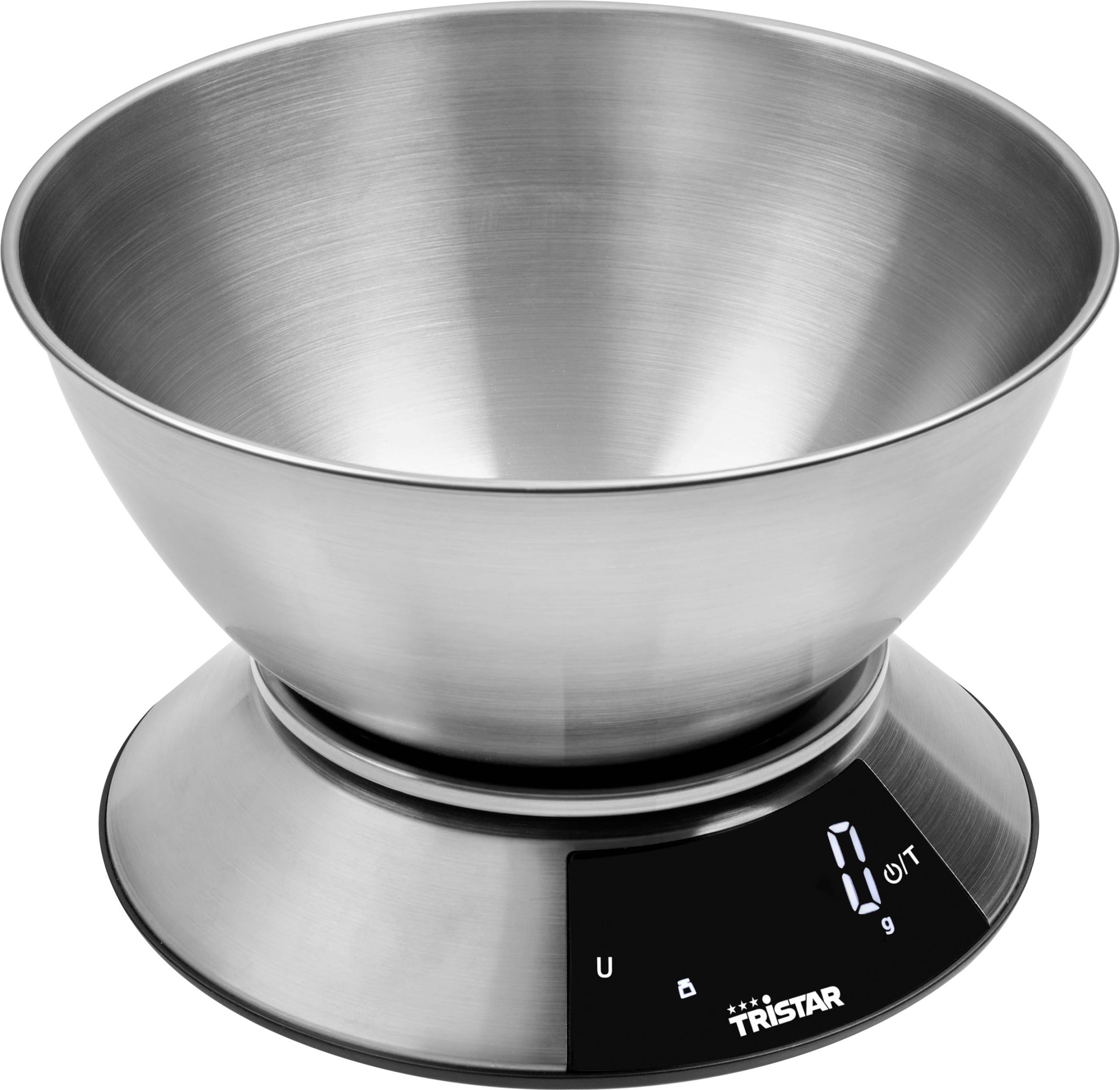 Tristar KW-2453 Balance de cuisine numérique numérique, avec récipient de mesure Plage de pesée (max.)=5 kg acier inoxyd