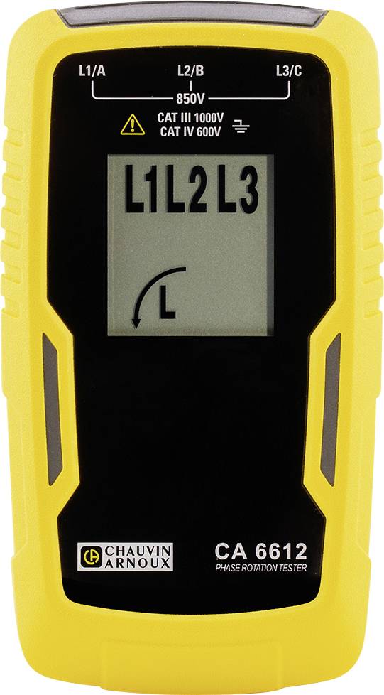 Testeur de phase et de champ tournant Chauvin Arnoux CA 6612 CAT III 1000 V, CAT IV 600 V LCD