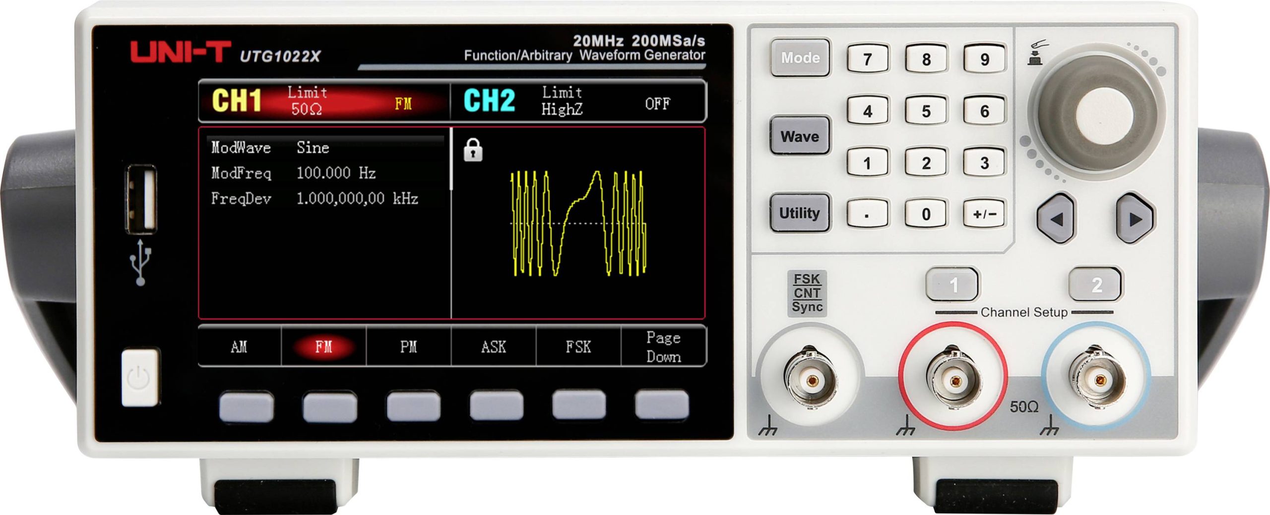 UTG1022X Générateur de fonction Uni-T 1 µHz - 20 MHz 2 canaux Arbitraire