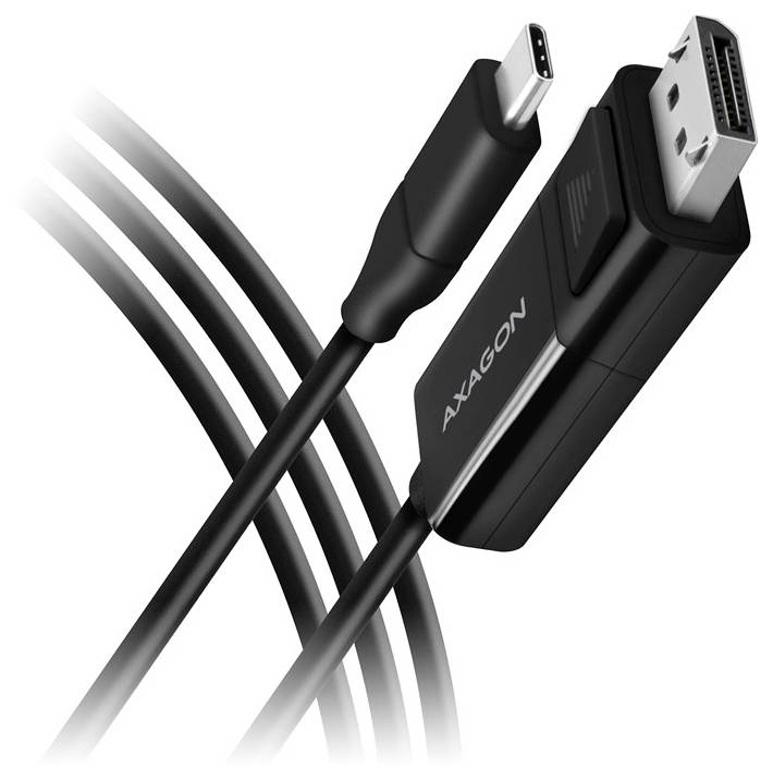 AXAGON Adaptateur USB DisplayPort 1.2 USB-C®, Fiche mâle DisplayPort 1.8 m noir 4K UHD RVC-DPC