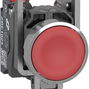 Schneider Electric XB4BA425 Bouton poussoir, Harmony XB4, métal, 22 mm, rouge, Sans inscription, palpage, 1Ö, push-in Bo Schneider Electric XB4BA425 Bouton poussoir, Harmony XB4, métal, 22 mm, rouge, Sans inscription, palpage, 1Ö, push-in Bo