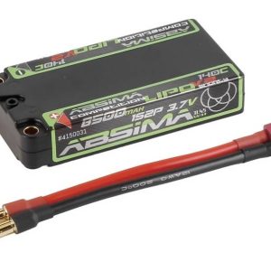 Absima Pack de batterie (HV LiPo) 3.7 V 8500 mAh Étui robuste shorty 5 mm femelle, 5 mm doré Absima Pack de batterie (HV LiPo) 3.7 V 8500 mAh Étui robuste shorty 5 mm femelle, 5 mm doré