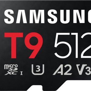 Samsung T9 Carte microSDXC au détail 512 GB UHS-I U3, A2 Application Performance Class, Class 10, v30 Video Speed Class Samsung T9 Carte microSDXC au détail 512 GB UHS-I U3, A2 Application Performance Class, Class 10, v30 Video Speed Class