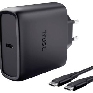 Trust Chargeur USB 65 W Power Delivery 3.0, PPS noir intérieure GaN, USB Power Delivery (USB-PD), chargeur rapide