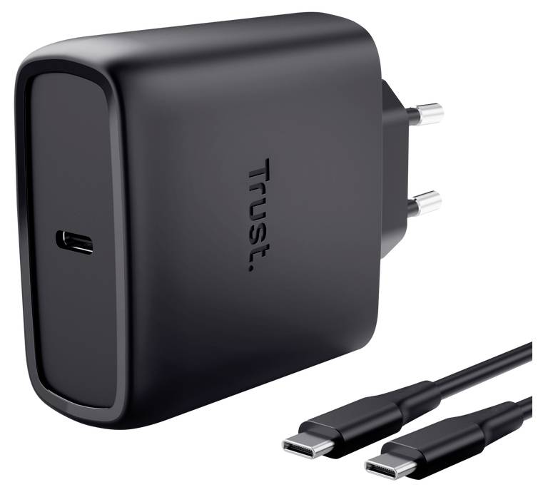 Trust Chargeur USB 65 W Power Delivery 3.0, PPS noir intérieure GaN, USB Power Delivery (USB-PD), chargeur rapide