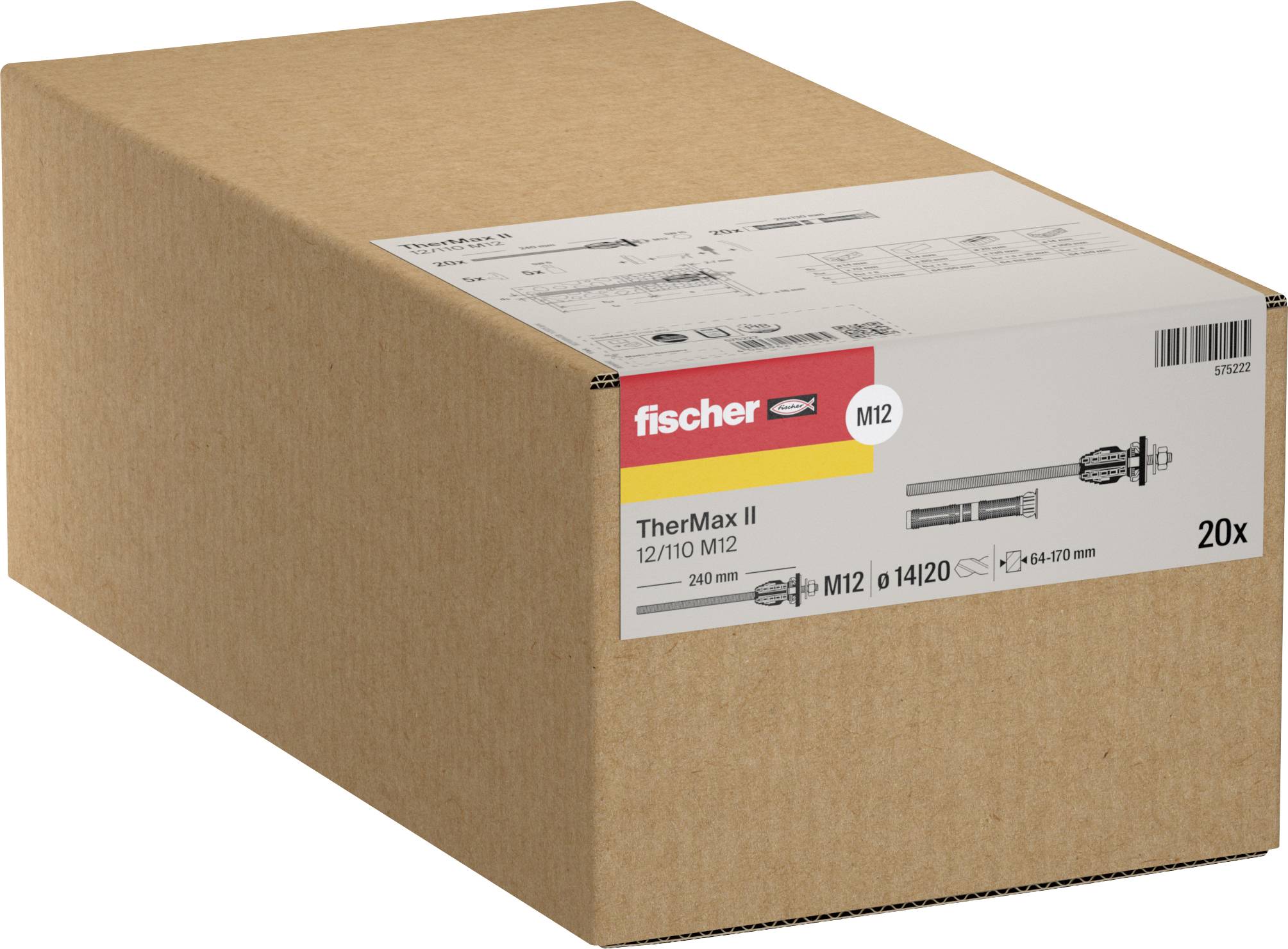 Fischer 575222 Système de montage à distance (L) 240 mm galvanisé 20 pc(s)