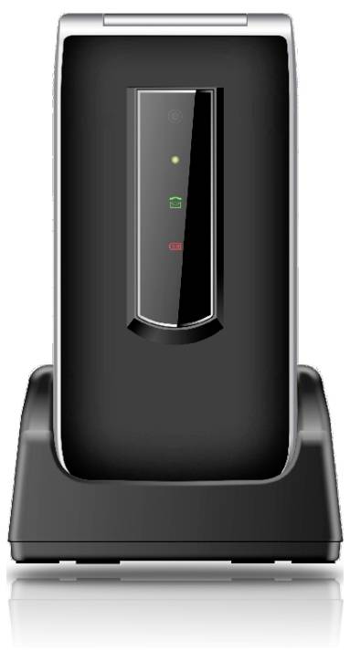 beafon SL495 Téléphone portable à clapet pour séniors noir, argent
