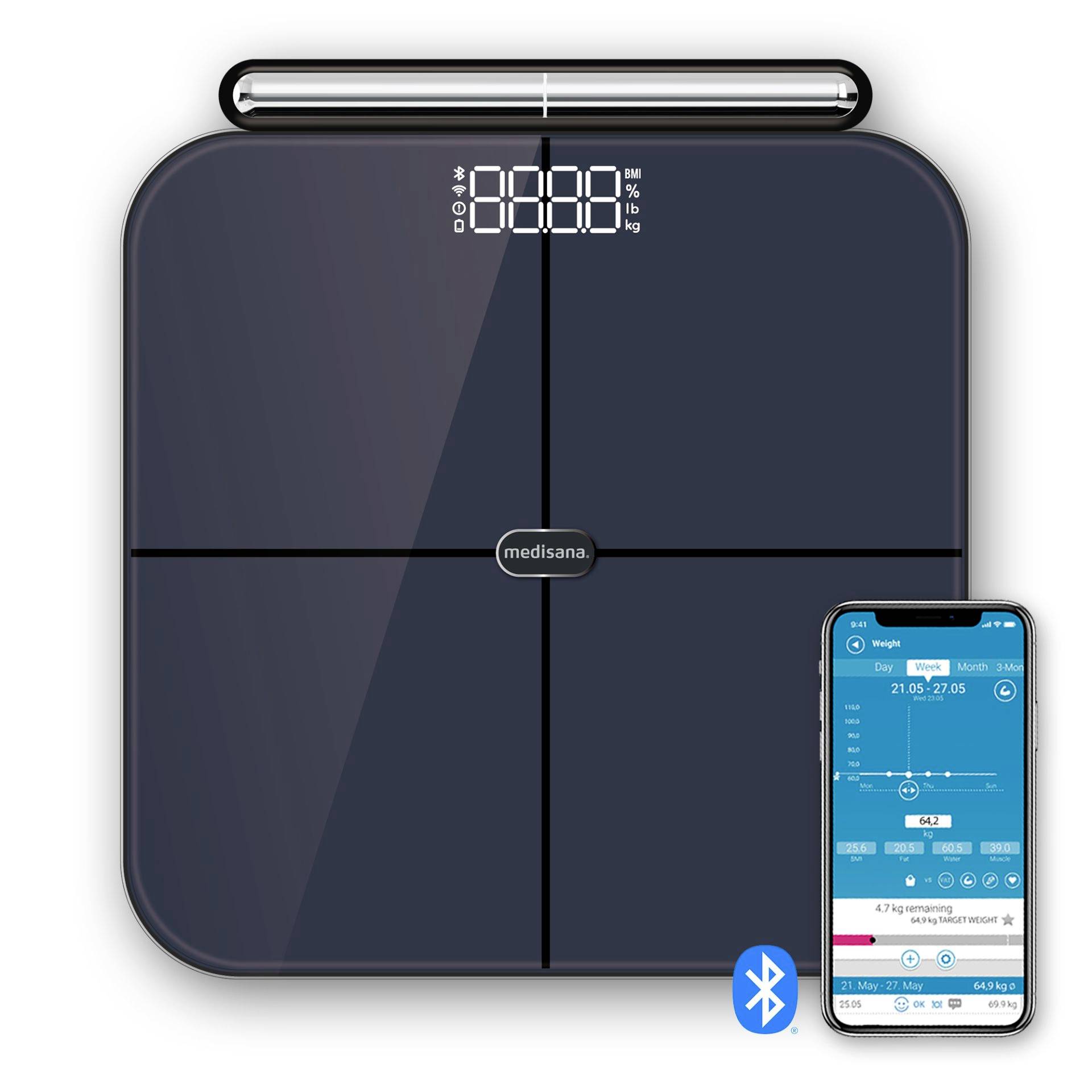 Medisana BS 850 Balance d'analyse corporelle 40488 numérique Plage de pesée (max.)=180 kg noir