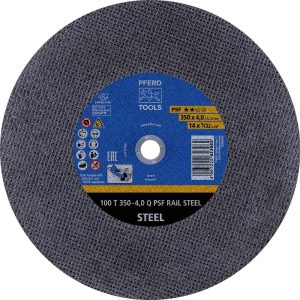 PFERD TOOLS 100 T 350-4,0 Q PSF RAIL STEEL/22,23 73001322 Disque à tronçonner 350 mm 10 pc(s) PFERD TOOLS 100 T 350-4,0 Q PSF RAIL STEEL/22,23 73001322 Disque à tronçonner 350 mm 10 pc(s)